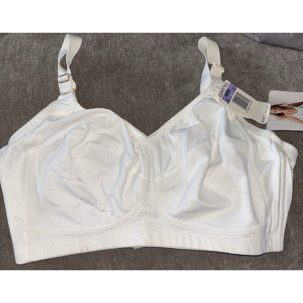 Lilyette Vintage Style 940 No-Wire Comfort Bra Size 42DD White